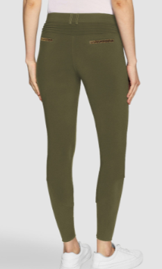 Samshield Ladies Adele Mid Rise Breech Kaki with Swarovski Crystal Detail - Knee Grip - SS26