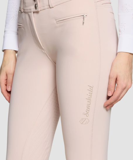 Samshield Ladies Chloe Metal Dots Mid Rise Knee Patch Breech Powder Pink SS26