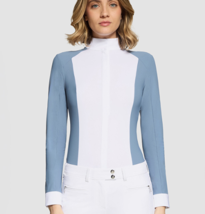 Samshield Ladies Show Shirt Long Sleeve Lucia Metal Dot - Dusty Blue SS26