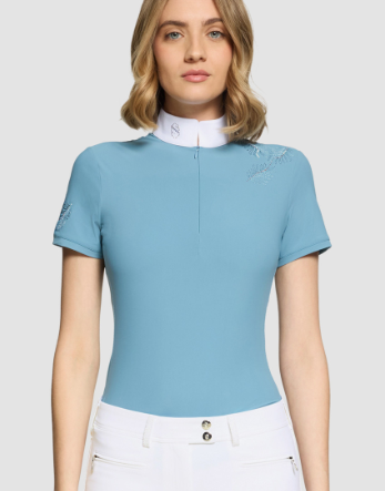 Samshield Ladies Show Shirt Short Sleeve Lea Crystal Ferna Neptune Blue SS26