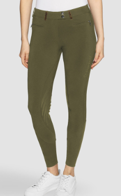 Samshield Ladies Adele Mid Rise Breech Kaki with Swarovski Crystal Detail - Knee Grip - SS26
