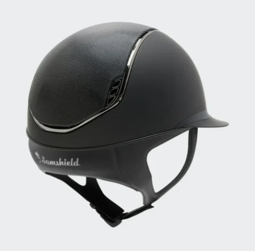 Helmet Miss V2 Matt - Shimmer Top - Black Chrome Rails & Silver Blazon - Samshield Custom 2.0